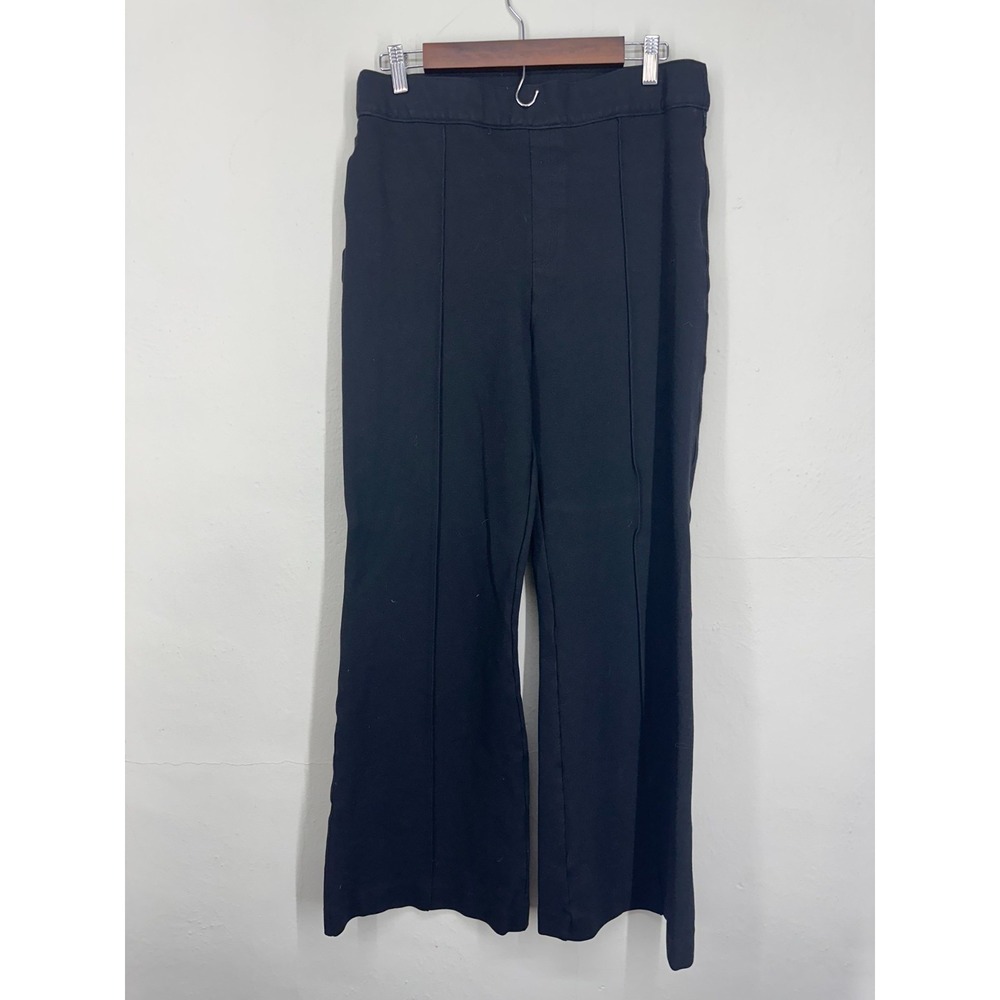 Spanx Pants Womens XL Black High Rise Pintuck Flare Leg Pull On Formal Career